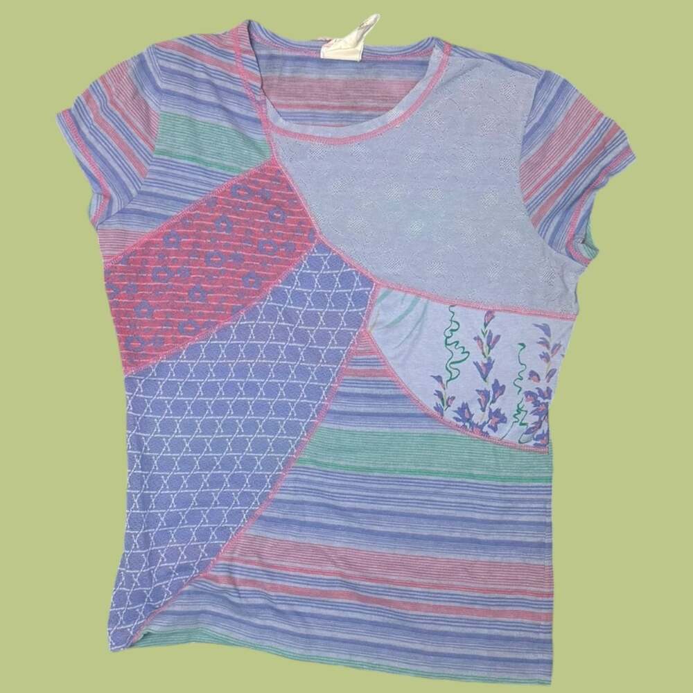 Vintage 70s The Red Eye Patchwork Baby Tee